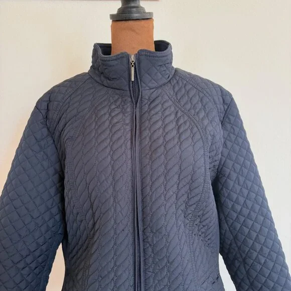 Weatherproof® Women's Size XL Navy Blue Quilted Jacket with Side Stretch - Picture 7 of 16